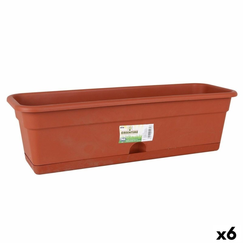 Jardinière avec support Dem Greentime Rectangulaire Marron 60 x 20 x 17