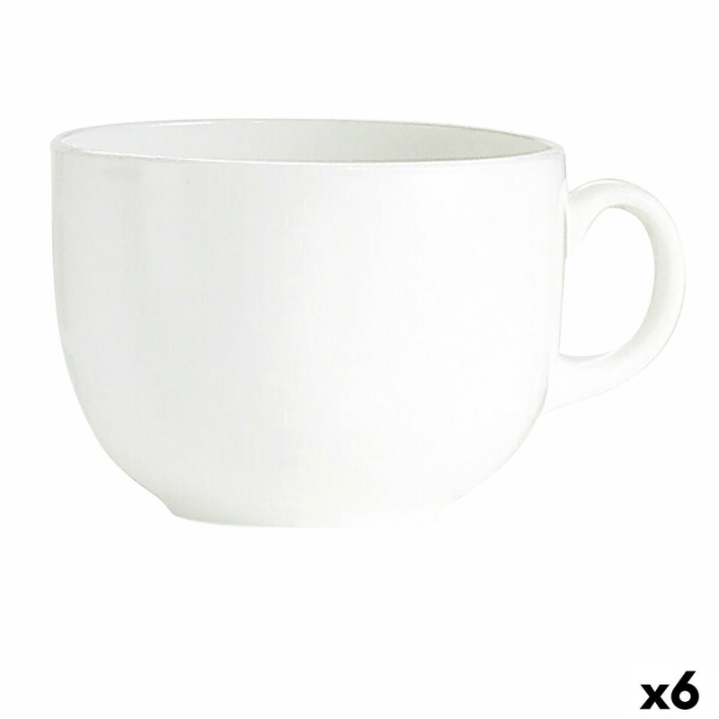 Tasse Luminarc Blanc Grand Blanc verre (720 ml) (6 Unités)