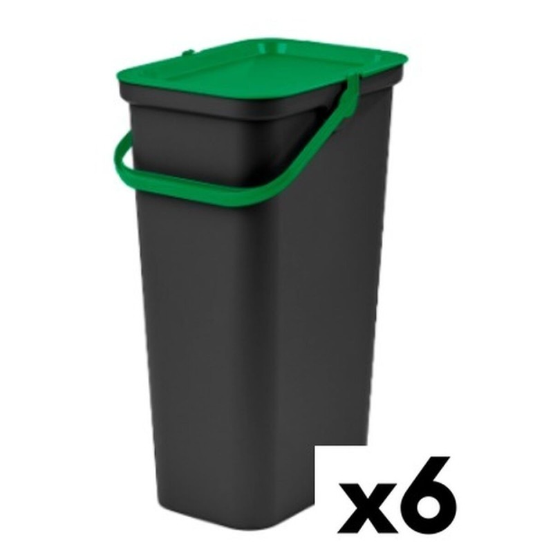 Poubelle recyclage Tontarelli Moda Noir Vert 24 L (6 Unités)