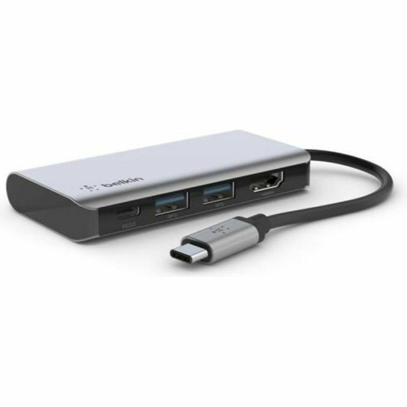 Hub USB 4 Ports Belkin AVC006btSGY Gris Noir Argenté Aluminium