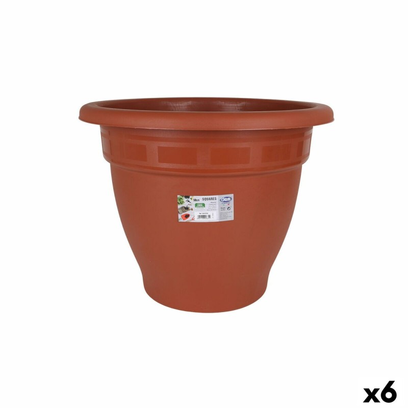 Pot Dem Squares Plastique Marron Ø 50 cm (6 Unités)