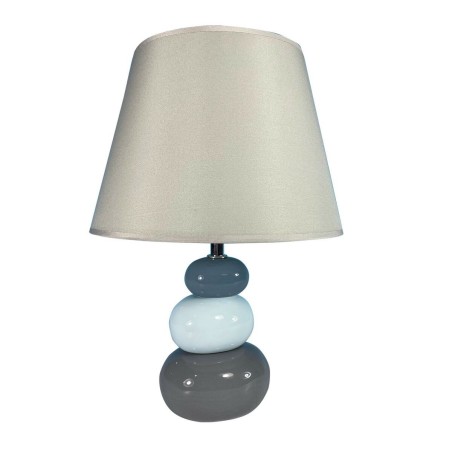 Lampe de bureau Versa Gris Bleu Céramique Textile (22