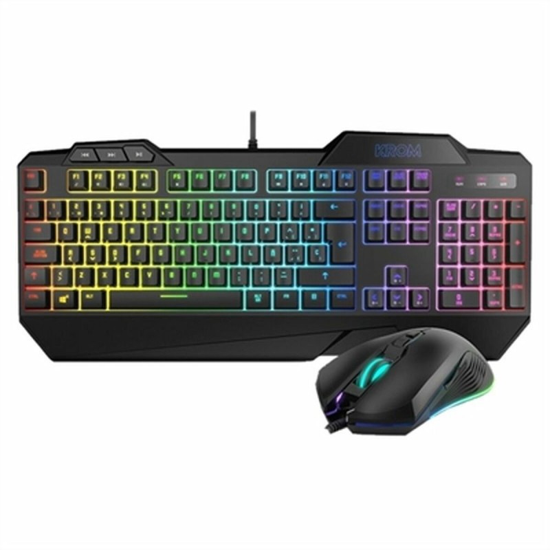 Clavier et Souris Gaming Nox NXKROMKRSHRSP Noir