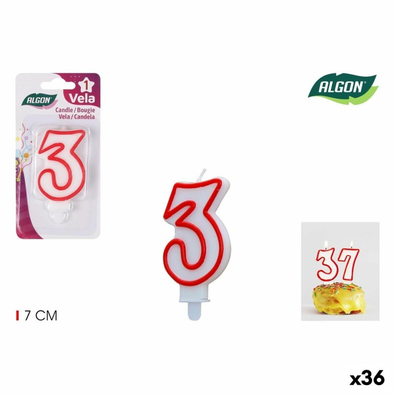 Ensemble de Bougies Algon Rouge (36 Unités)