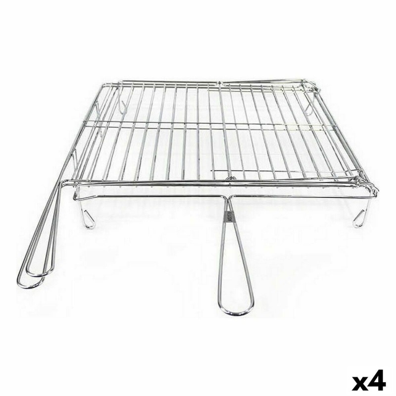 Grill Algon Chrome Plaque Tournante 40 x 45 x 10 cm (4 Unités)