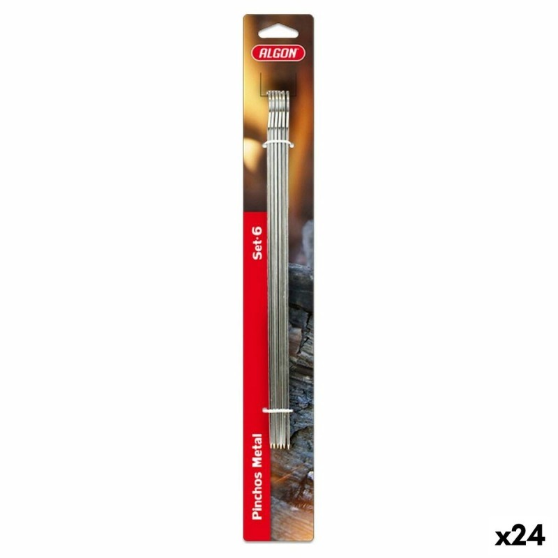 Ensemble de brochettes pour barbecue Algon Métal 6 Pièces (24 Unités) (35 x 2