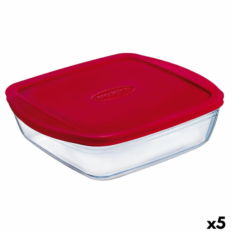 Boîte à repas rectangulaire avec couvercle Ô Cuisine Cook&store Ocu Rouge 2