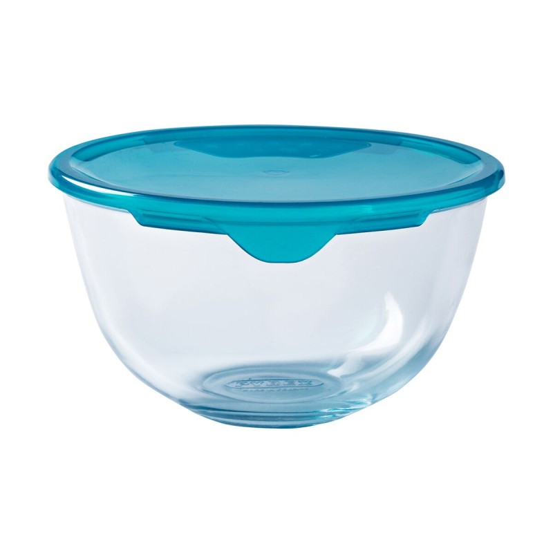 Panier-repas rond avec couvercle Pyrex Cook & Store Bleu 2 L 22 x 22 x 11 cm Silicone verre (3 Unités)