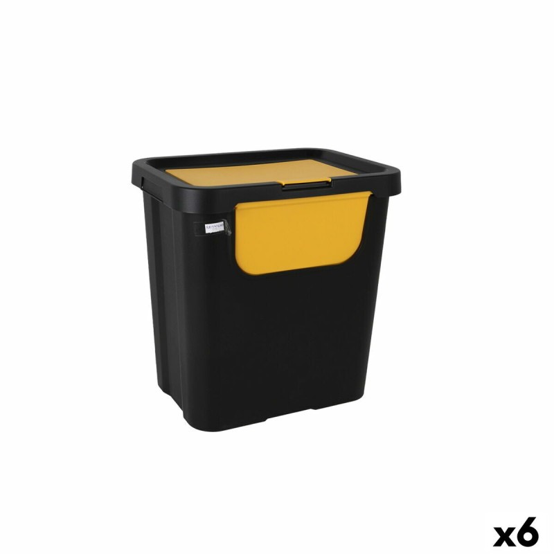 Poubelle recyclage Tontarelli Moda double Jaune (6 Unités) 24 L