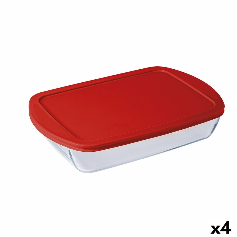 Boîte à repas rectangulaire avec couvercle Ô Cuisine Cook&store Ocu Transparent verre Silicone 4