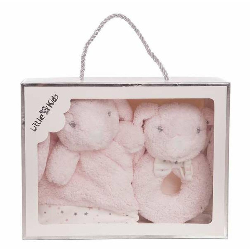 Doudou    Rose Lapin Hochet 30 x 30 cm