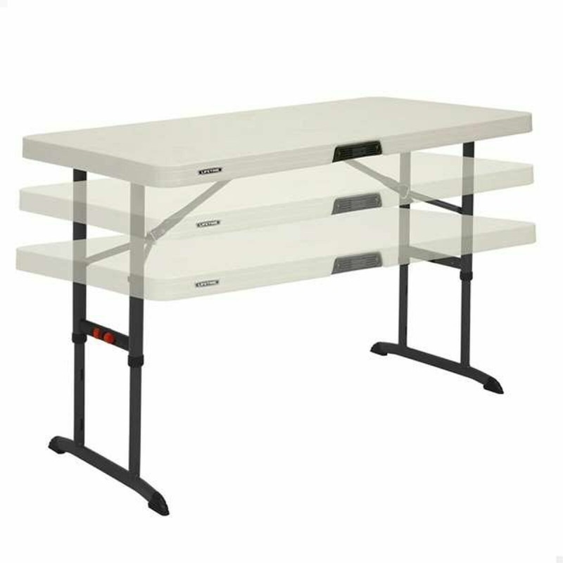 Table Piable Lifetime Lifetime 122 x 86 x 61 cm Crème Acier Plastique