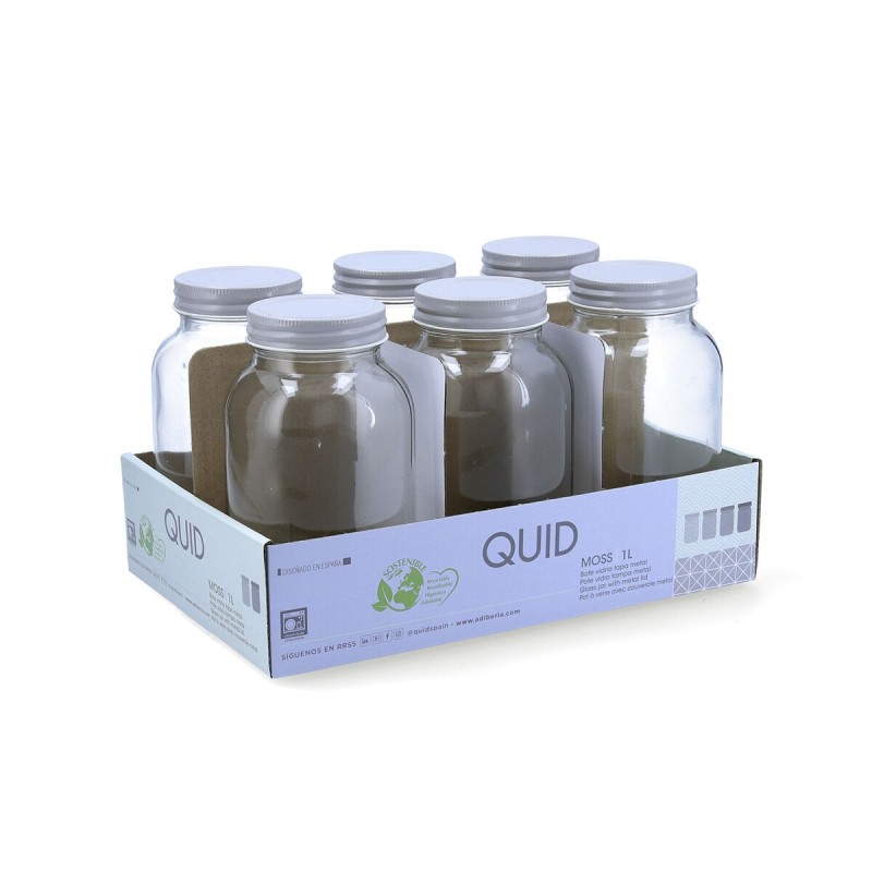 Bocal Quid Moss Gris verre 1 L (Pack 6x)