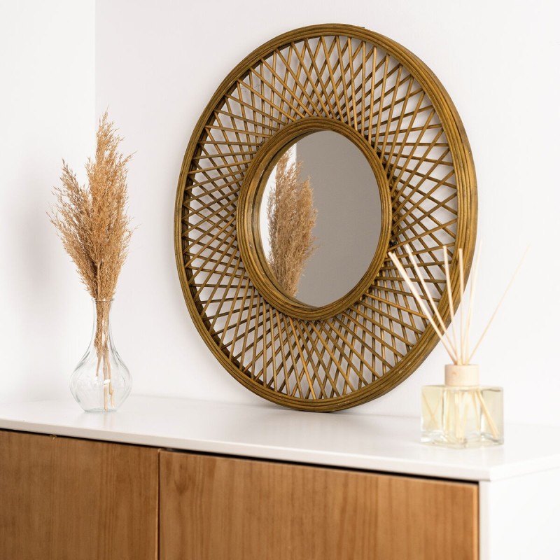 Miroir mural Vinthera Moa Rotin Naturel 59 cm (4 Unités)