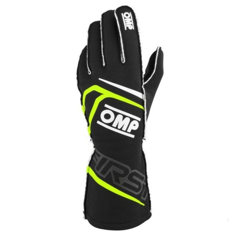 Gants de karting OMP MY2025 Jaune Noir FIA 8856-2018