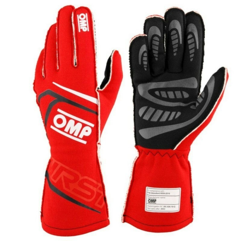 Gants de karting OMP MY2025 Rouge FIA 8856-2018