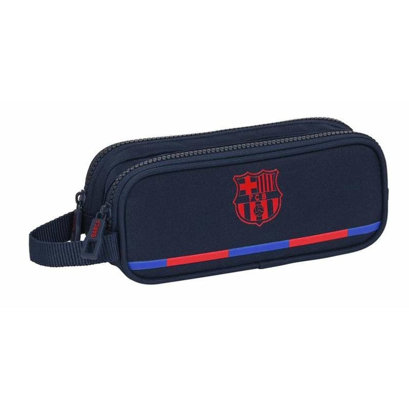 Trousse Fourre-Tout Double F.C. Barcelona Blue marine 21 x 8 x 6 cm