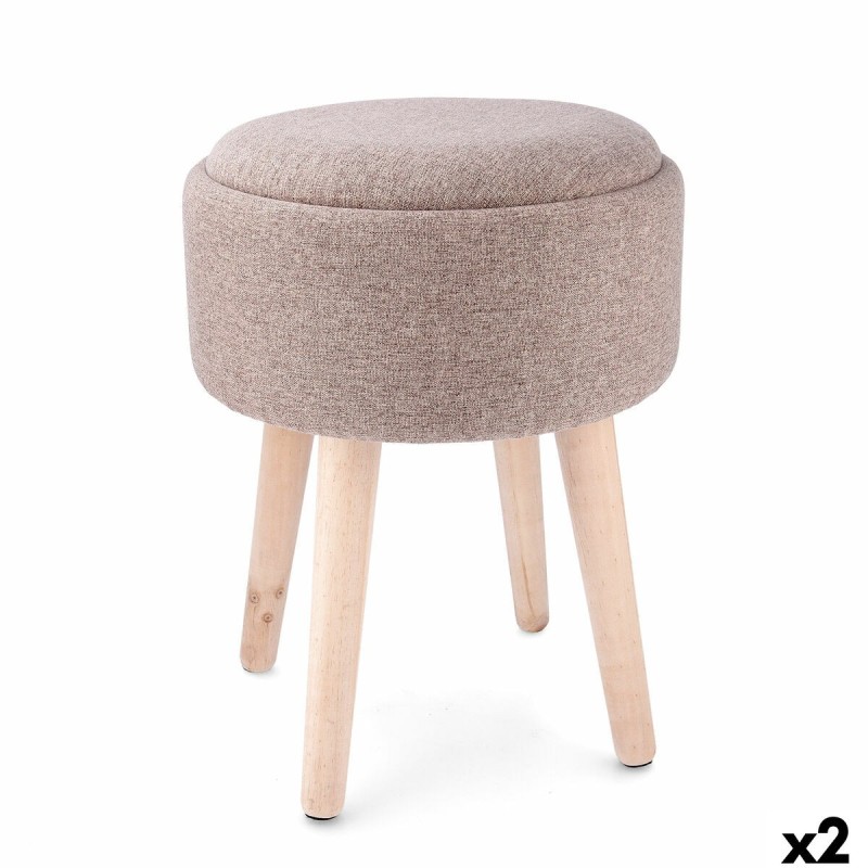 Tabouret avec rangement Vinthera Moa Bois 34 x 34 x 45 cm (2 Unités)