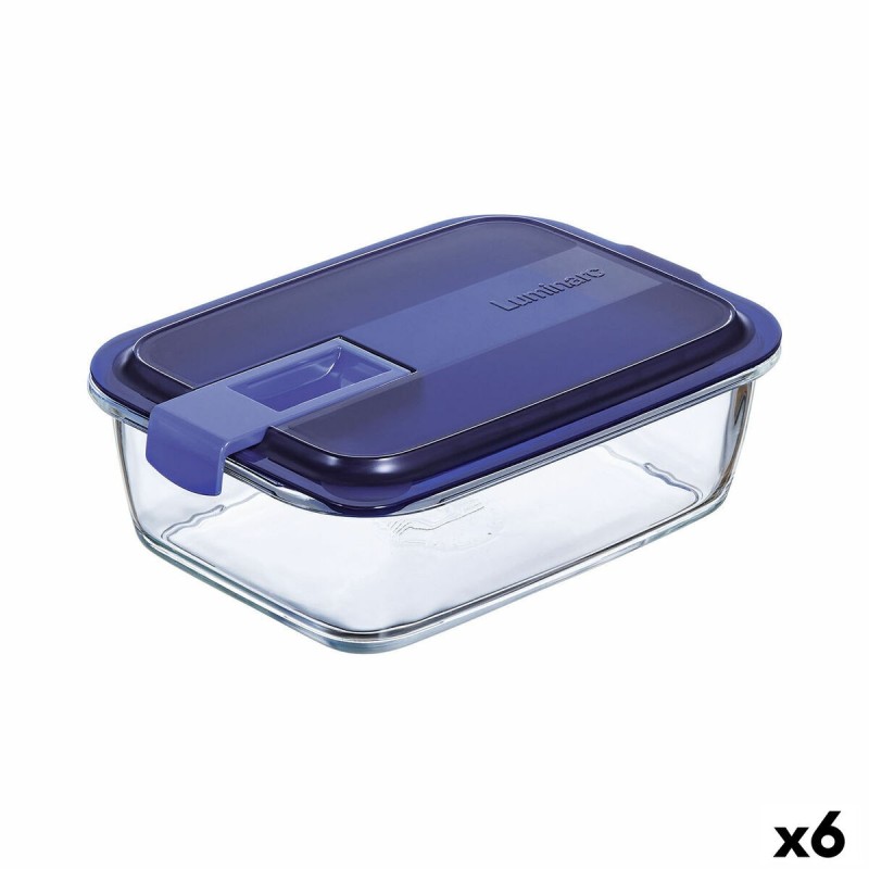 Boîte à lunch hermétique Luminarc Easy Box Bleu verre (6 Unités) (1