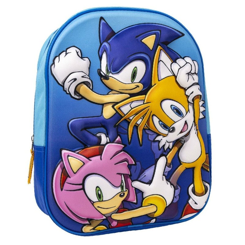 Cartable 3D Sonic 25 x 31 x 9 cm Bleu