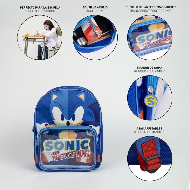 Cartable Sonic Bleu 25 x 3 x 12 cm