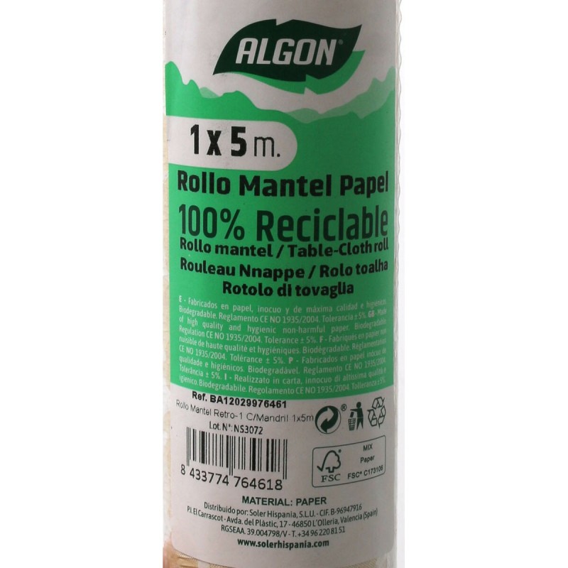 Nappe en rouleau Algon Produits à usage unique Élégant 1 x 5 m (16 Unités)