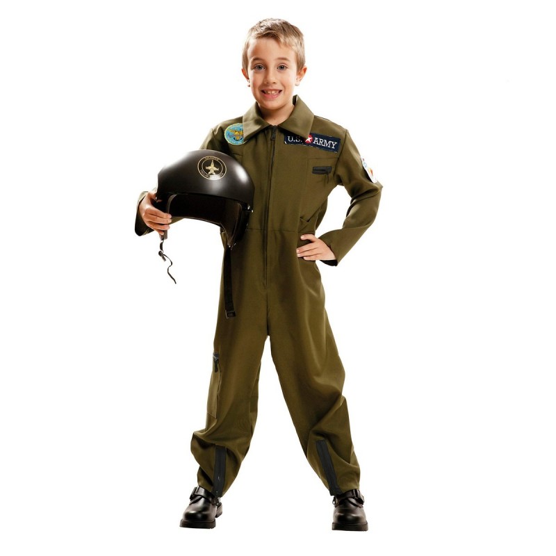 Déguisement pour Enfants My Other Me Top Gun Aviateur 5-6 Ans Vert