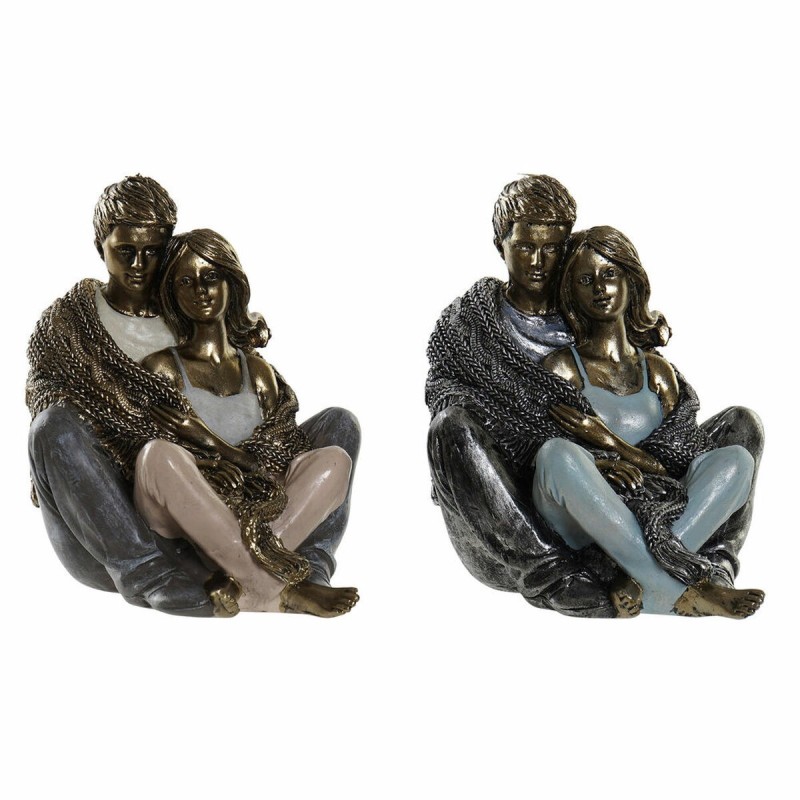 Figurine Décorative DKD Home Decor Cuivre Moderne Couple 12 x 10