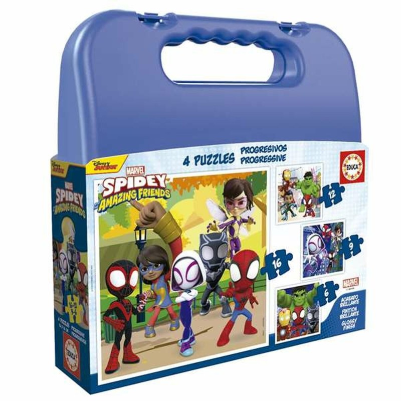 Set de 4 Puzzles Spidey Porte documents Difficulté progressive