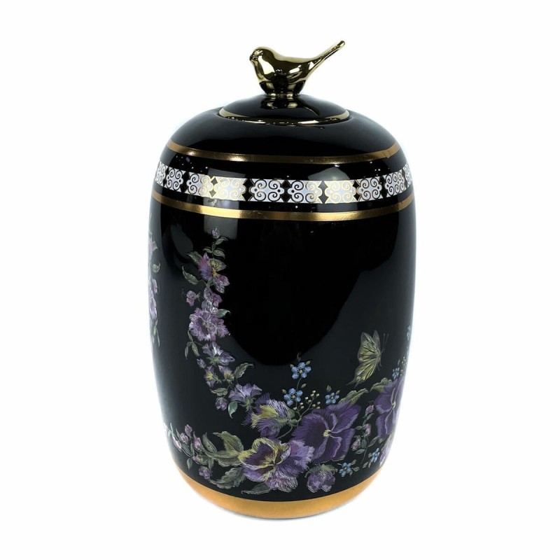 Vase DKD Home Decor Porcelaine Noir Shabby Chic (14 x 14 x 24 cm)