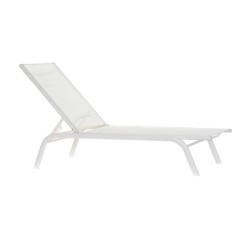 Chaise longue DKD Home Decor inclinable Blanc PVC Aluminium (191 x 58 x 98 cm)