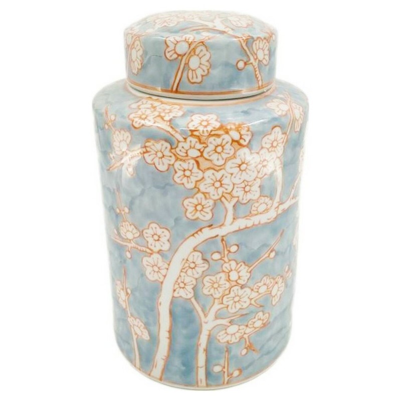 Vase DKD Home Decor Porcelaine Bleu Orange 18 x 18 x 30 cm Oriental