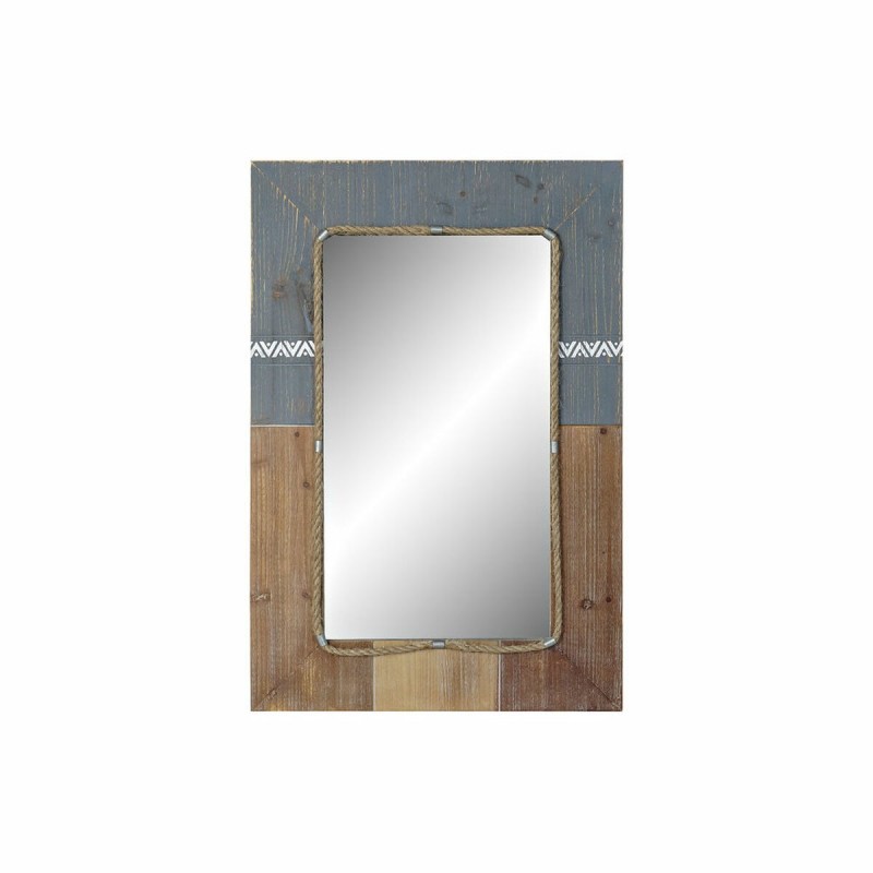 Miroir mural DKD Home Decor Bleu Blanc Naturel 60 x 3