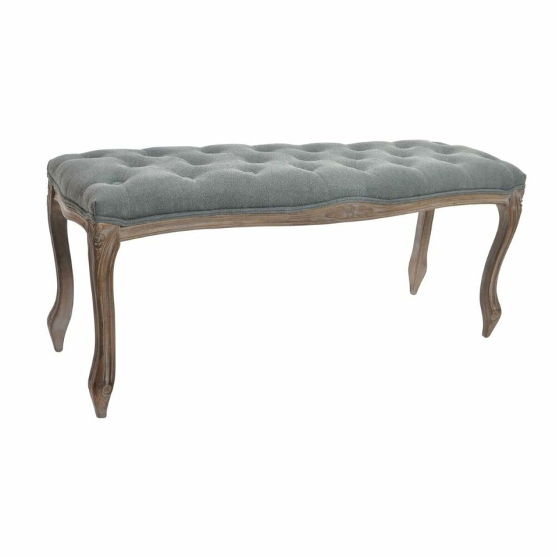 Banquette DKD Home Decor   Gris Naturel Bois Polyester Gris foncé (112 x 36 x 48 cm)