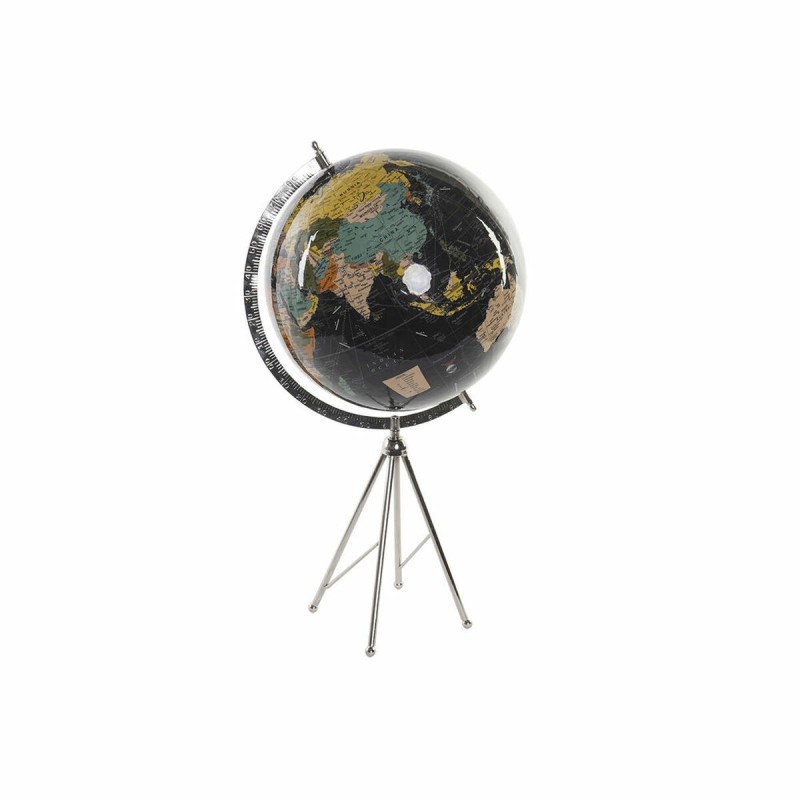 Globe terrestre DKD Home Decor Noir Métal Papier Plastique 31 x 33 x 60 cm