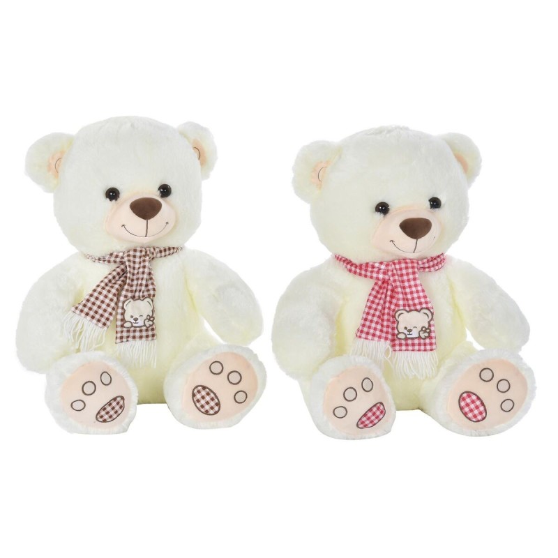 Ours en peluche DKD Home Decor Rouge Blanc Bordeaux Enfant 20 x 20 x 50 cm (2 Unités)