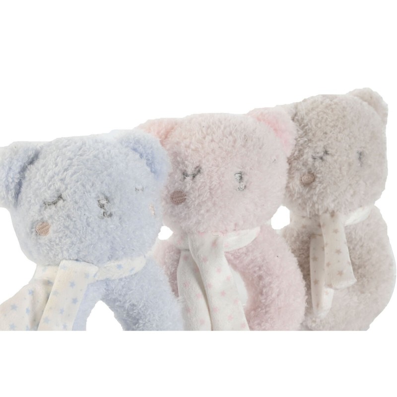 Peluche Hochet Home ESPRIT 12 x 7 x 17 cm (3 Unités)