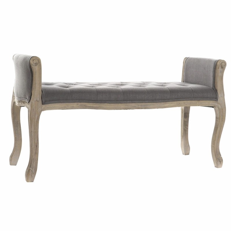 Banquette DKD Home Decor   Naturel Gris foncé Bois d'hévéa Toile 109 x 44