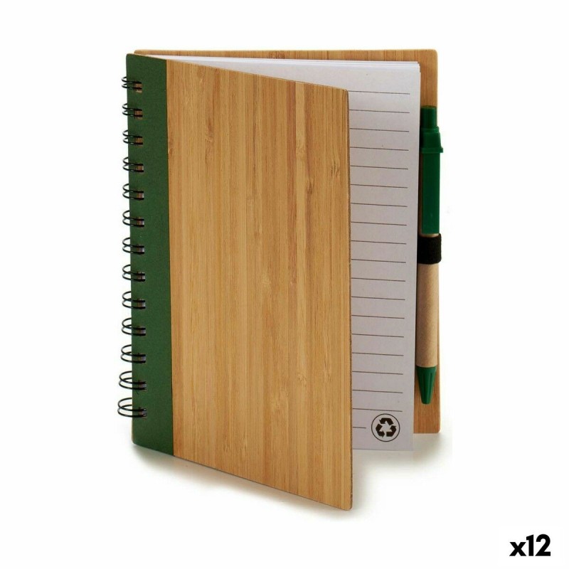 Cahier à Spirales avec Stylo Pincello 1711113 14 x 18 cm Bambou (12 Unités)