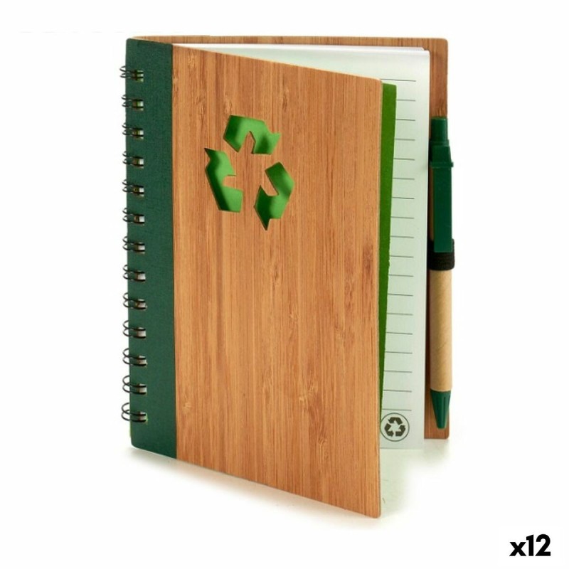 Cahier à Spirales avec Stylo Pincello AR1810136 1 x 18 x 14 cm Bambou (12 Unités)