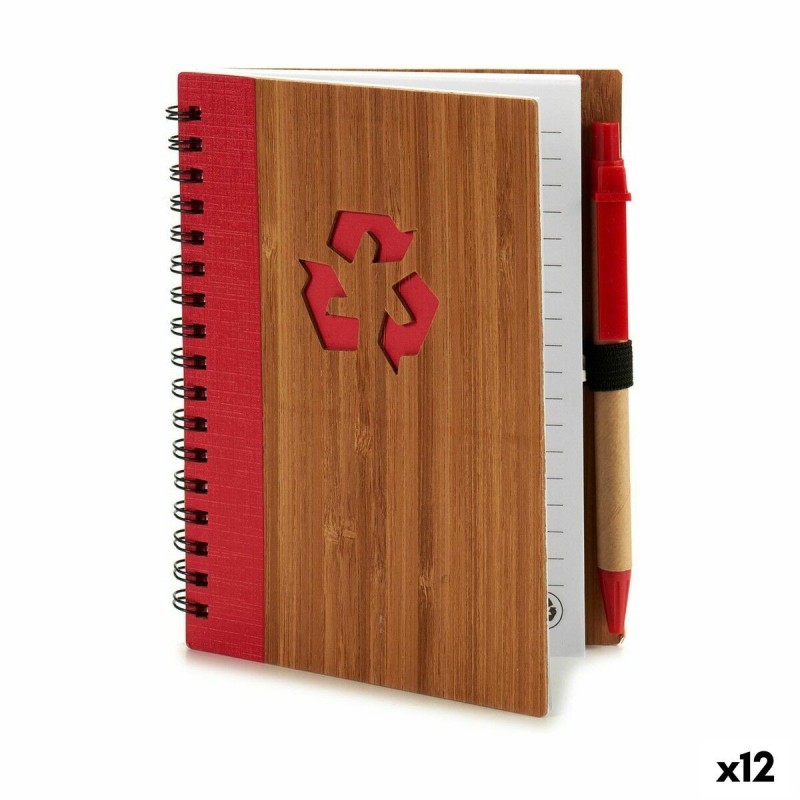 Cahier à Spirales avec Stylo Pincello AR1810137 1 x 16 x 12 cm Bambou (12 Unités)