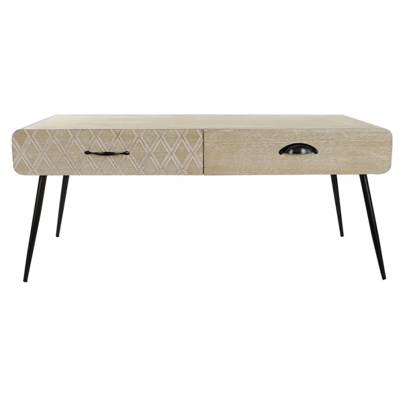 Table Basse DKD Home Decor Noir Multicouleur Cuivre Naturel Métal Bois de paulownia Bois MDF 100 x 52 x 42