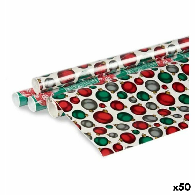 Papier-cadeau 70 x 200 cm Boules de Noël Multicouleur (50 Unités)