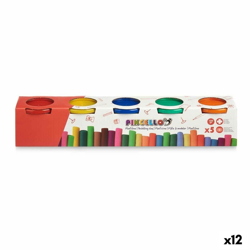 Pâte à modeler en argile Pincello 503 Jaune Bleu Rouge Vert Orange (12 Unités)