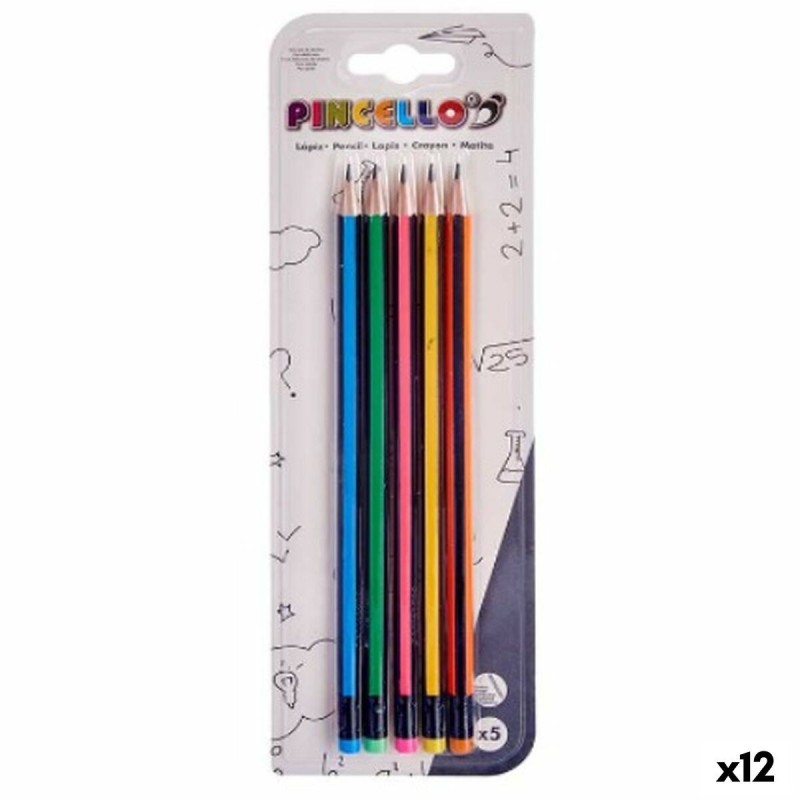 Ensemble de Crayons Pincello 473 Jaune Bleu Vert Multicouleur Orange Rayures (12 Unités)