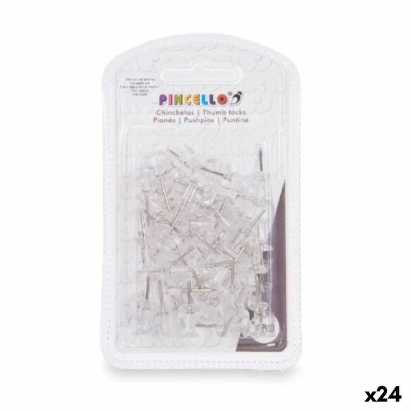 Punaises Pincello 394 Transparent Métal Plastique (24 Unités)