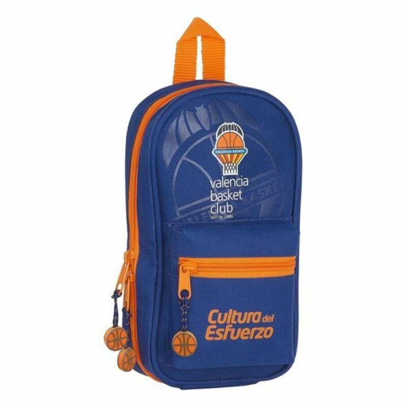 Plumier sac à dos Valencia Basket M747 Bleu Orange 12 x 23 x 5 cm (33 Pièces)