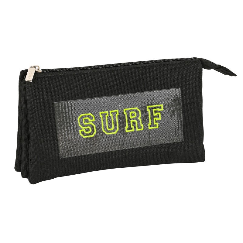 Trousse Fourre-Tout Triple Safta Surf Noir (22 x 12 x 3 cm)