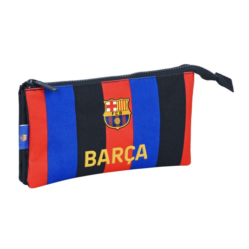 Trousse Fourre-Tout Triple F.C. Barcelona Bordeaux Blue marine 22 x 12 x 3 cm