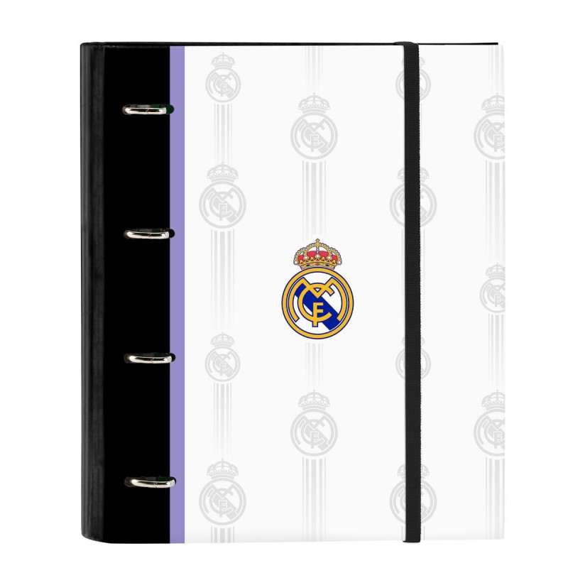 Reliure à anneaux Real Madrid C.F. Noir Blanc (27 x 32 x 3.5 cm)